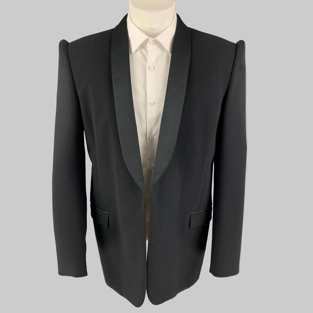 Fall-Winter 2019 Size 38 Black Polyamide Suspended Shoulders Sport Coat